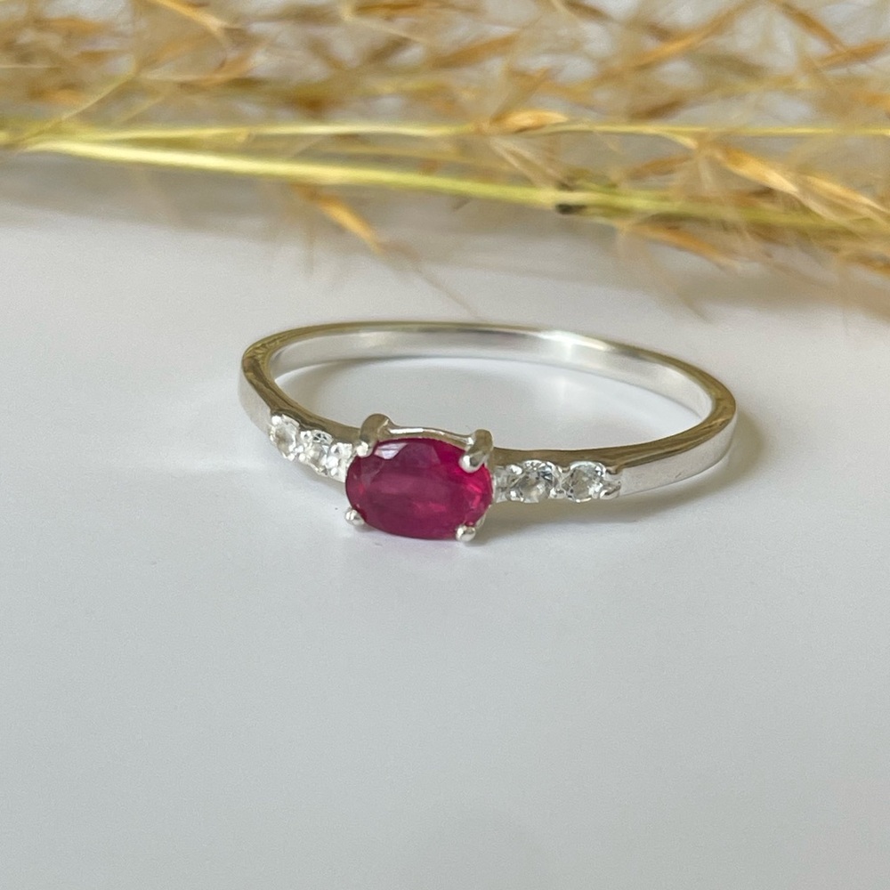 Aaa+ Ruby Ring In 925 Sterling Silver Size: Us 5,… - image 6